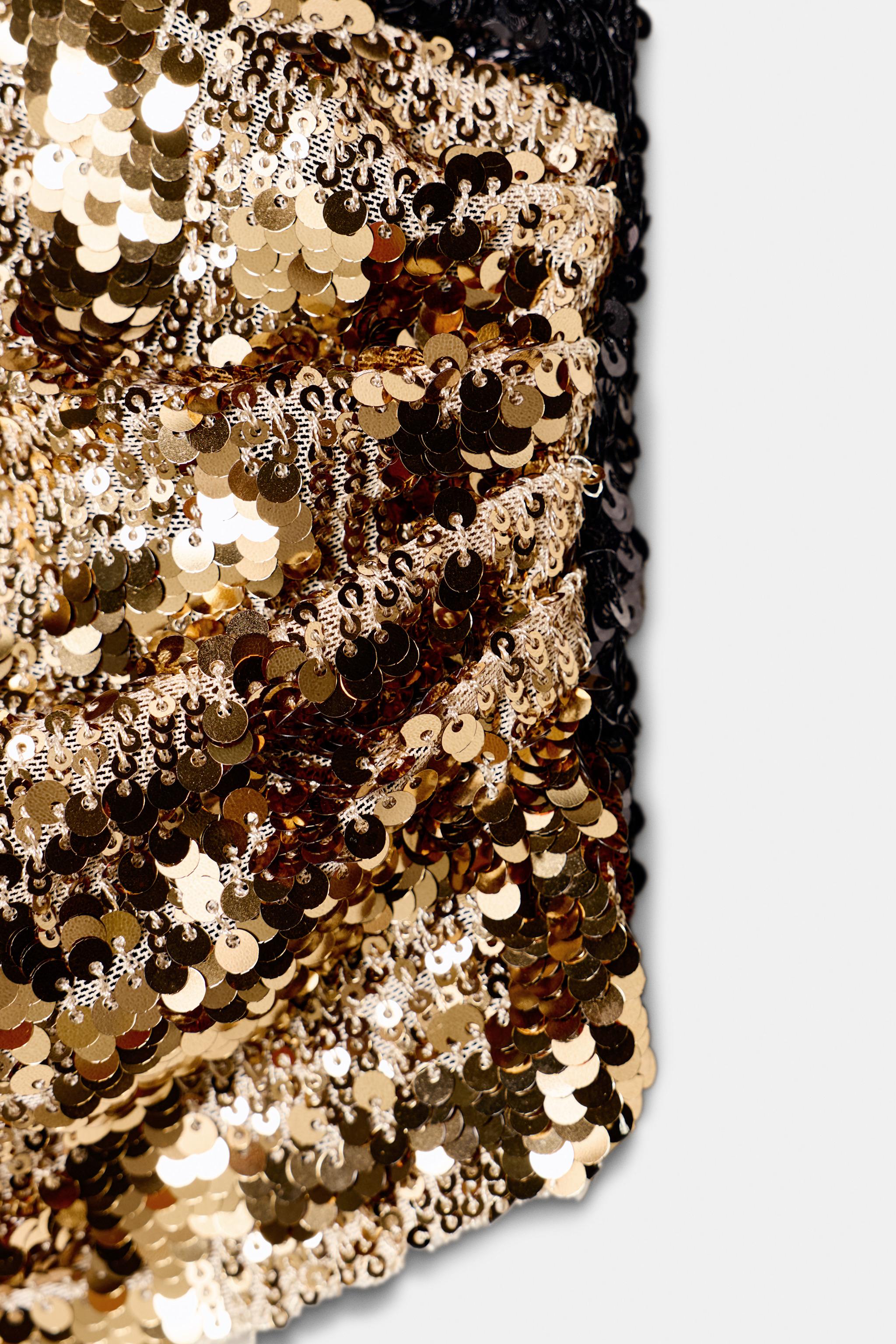 COMBINED SEQUIN HALTER TOP